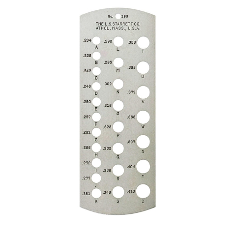 Drill Gage, A-Z Drill Sizes, Starrett CLOSEOUT