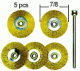 Wire Brushes, Brass for Rotary Tools, 5 Count